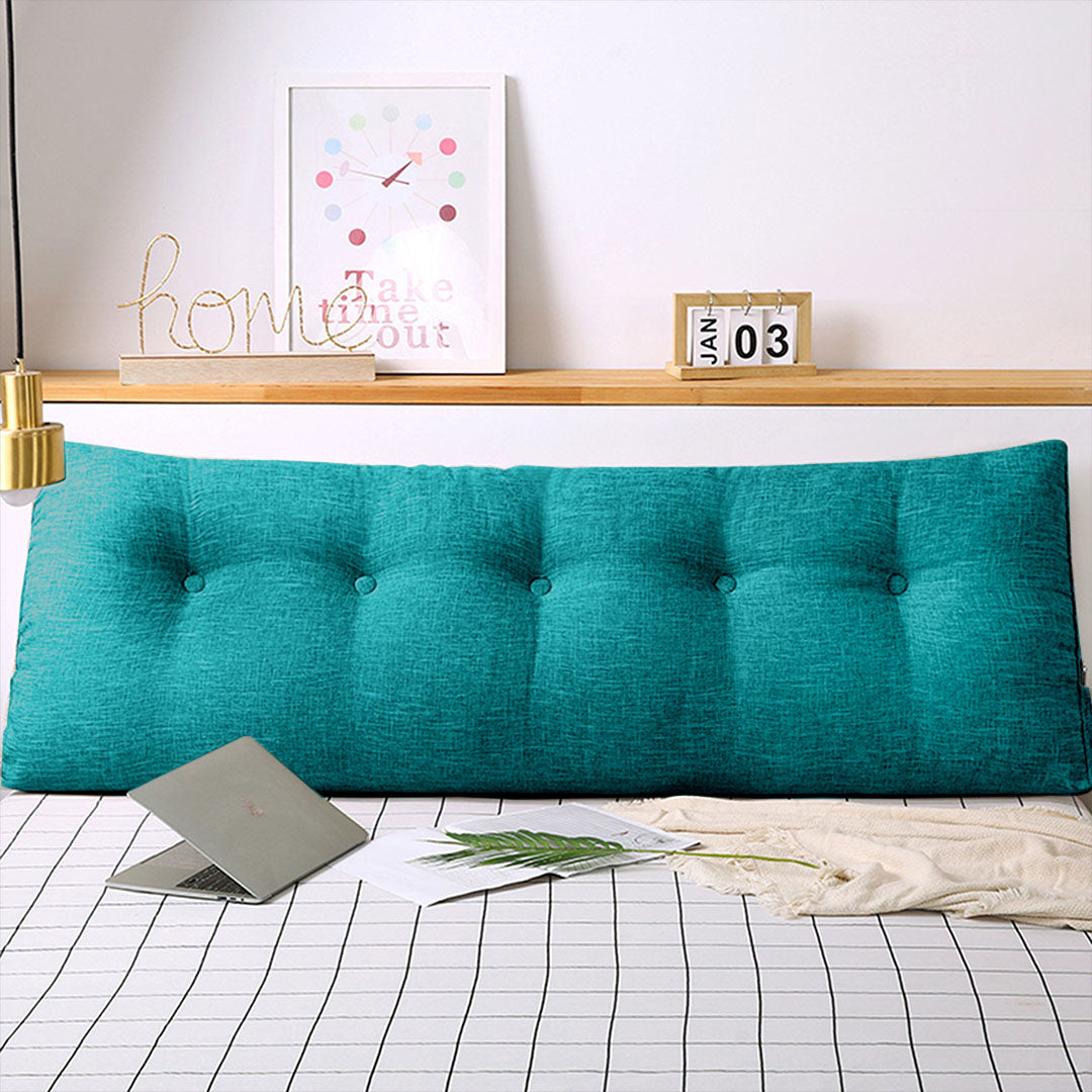 SOGA 120cm Blue Green Triangular Wedge Bed Pillow Headboard Backrest Bedside Tatami Cushion Home Decor