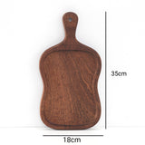 SOGA 2X 18cm Brown Wooden Serving Tray Board Paddle with Handle Home Decor