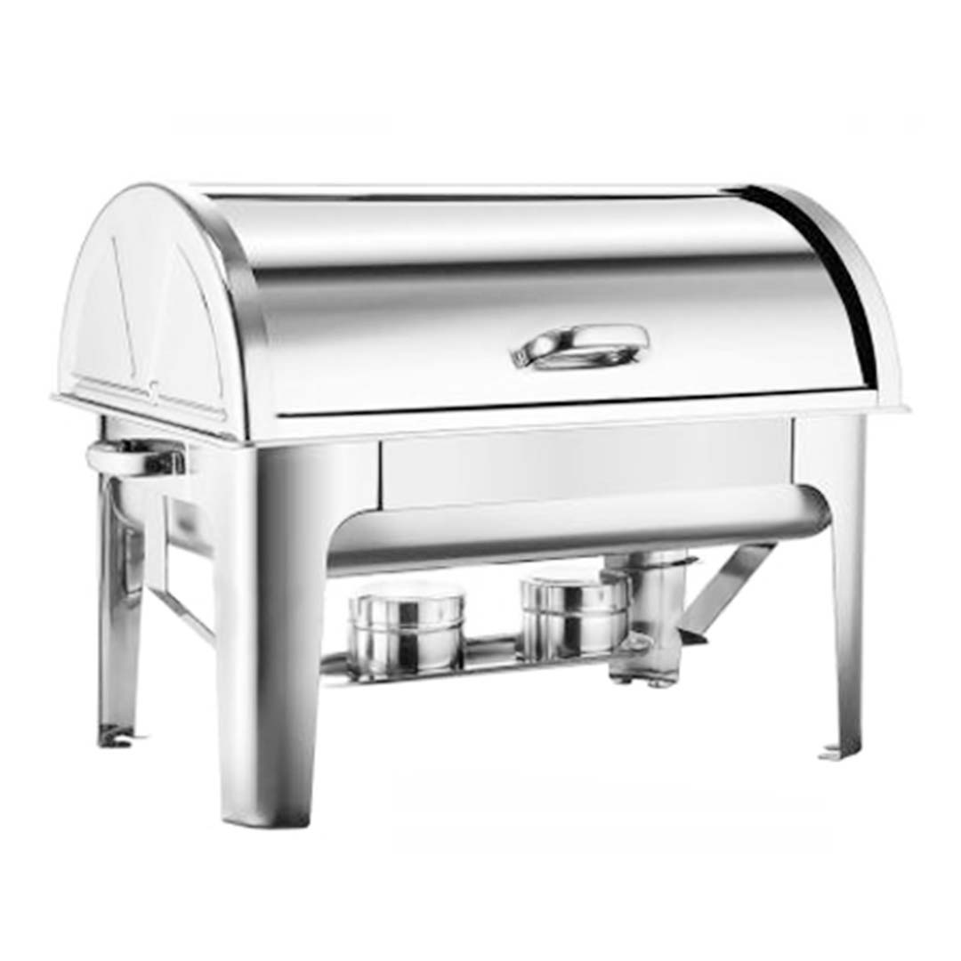 SOGA 2X 4.5L Dual Tray Stainless Steel Roll Top Chafing Dish Food Warmer