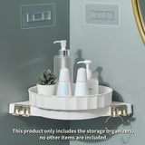 SOGA White 360 Degree Wall-Mounted Rotating Bathroom Organiser Corner Vanity Rack Toilet Adhesive Storage Shelf