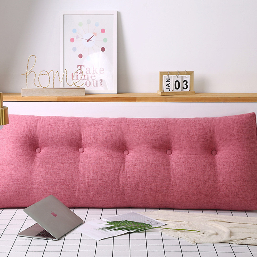 SOGA 120cm Pink Triangular Wedge Bed Pillow Headboard Backrest Bedside Tatami Cushion Home Decor