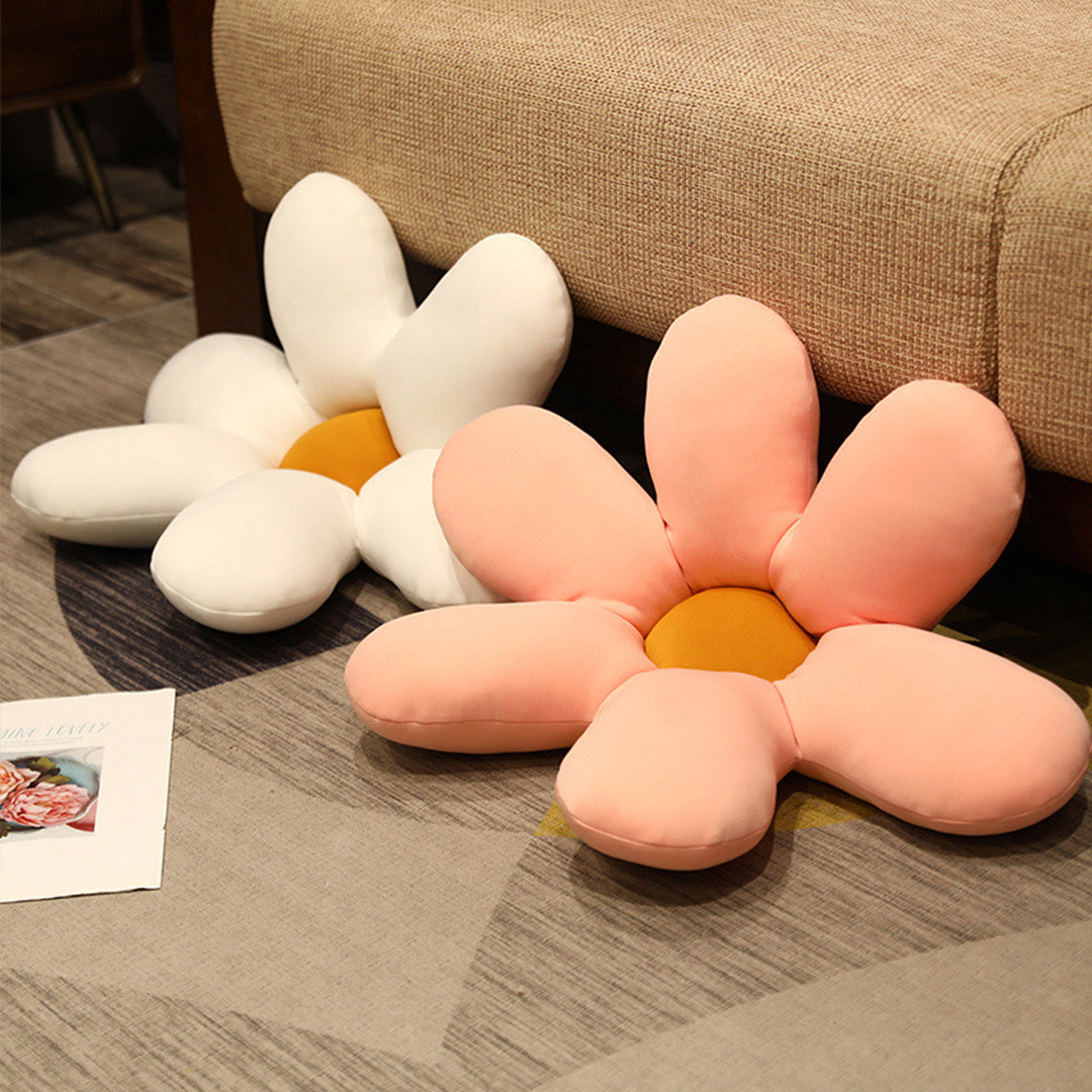 SOGA Pink Daisy Flower Shape Cushion Soft Leaning Bedside Pad Floor Plush Pillow Home Decor