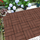 SOGA 2X 11 pcs Dark Chocolate DIY Wooden Composite Decking Tiles Garden Outdoor Backyard Flooring Home Decor