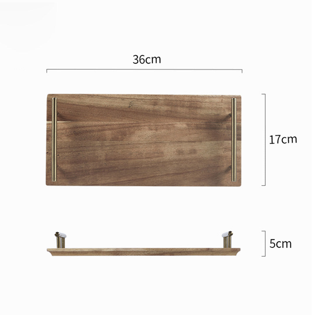 SOGA 2X 36cm Brown Rectangle Wooden Acacia Food Serving Tray Charcuterie Board Centerpiece  Home Decor