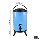 SOGA 18L Stainless Steel Insulated Milk Tea Barrel Hot and Cold Beverage Dispenser Container with Faucet Blue