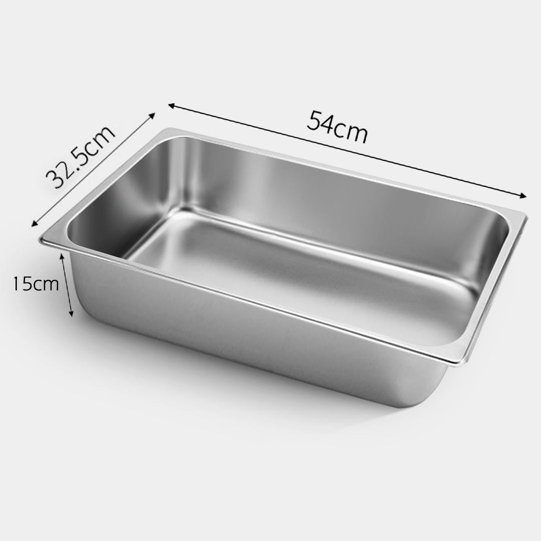 SOGA 4X Gastronorm GN Pan Full Size 1/1 GN Pan 15cm Deep Stainless Steel Tray