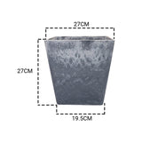 SOGA 2X 27cm Weathered Grey Square Resin Plant Flower Pot in Cement Pattern Planter Cachepot for Indoor Home Office