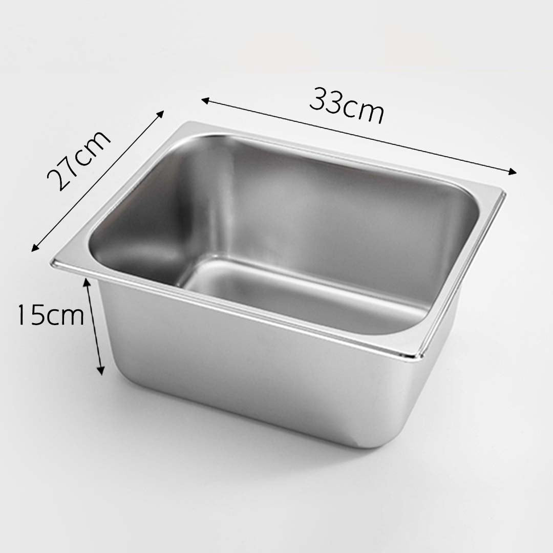 SOGA 2X Gastronorm GN Pan Full Size 1/2 GN Pan 15cm Deep Stainless Steel Tray