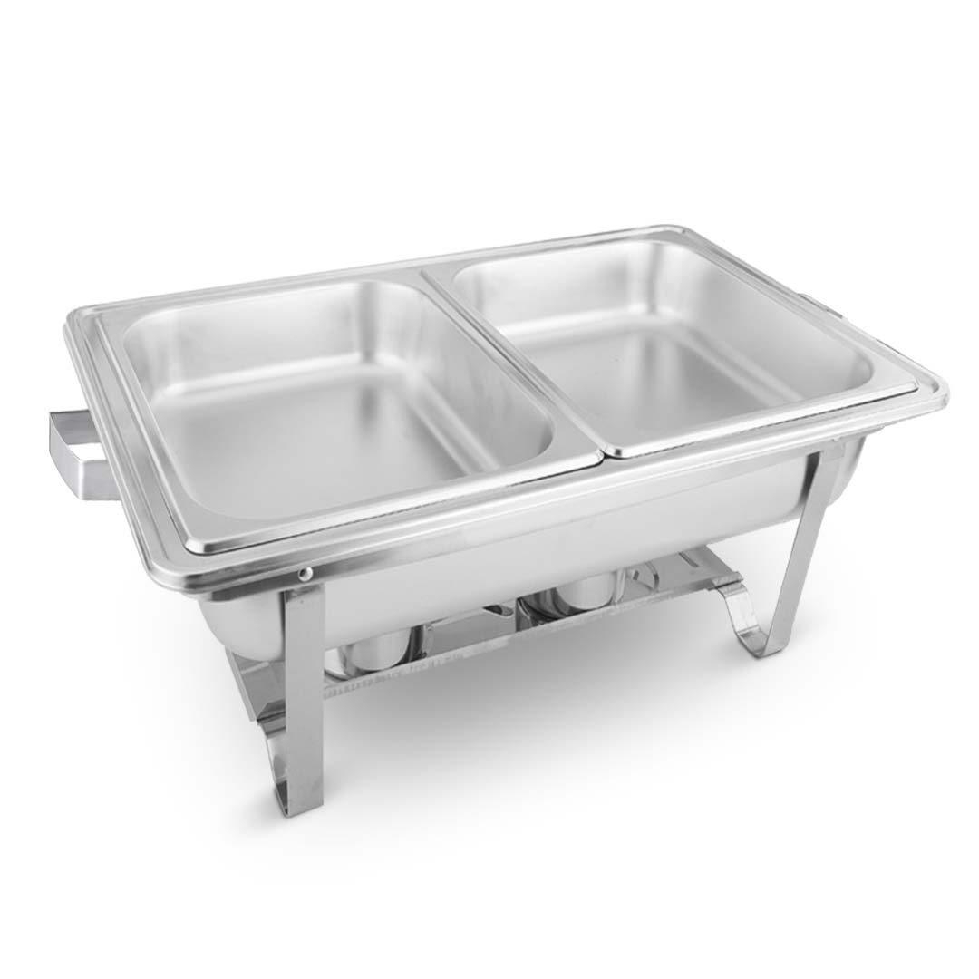 SOGA 2X 4.5L Dual Tray Stainless Steel Chafing Food Warmer Catering Dish