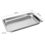 SOGA 12X  Gastronorm GN Pan Full Size 1/1 GN Pan 6.5cm Deep Stainless Steel Tray