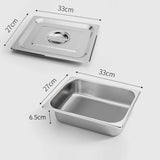 SOGA Gastronorm GN Pan Full Size 1/2 GN Pan 6.5cm Deep Stainless Steel Tray With Lid