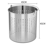 SOGA 71L 18/10 Stainless Steel Perforated Stockpot Basket Pasta Strainer with Handle