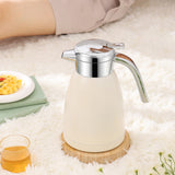 SOGA 2X 1.2L Stainless Steel Kettle Insulated Vacuum Flask Water Coffee Jug Thermal White