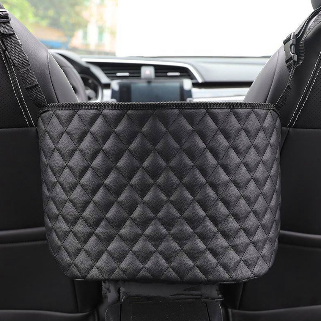 SOGA 2X Black Leather Car Storage Portable Hanging Organizer Backseat Multi-Purpose Interior Accessories Bag