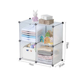 SOGA 2X 4-Cube Transparent Shelf Box Portable Cubby DIY Storage Shelves Modular Closet Organiser