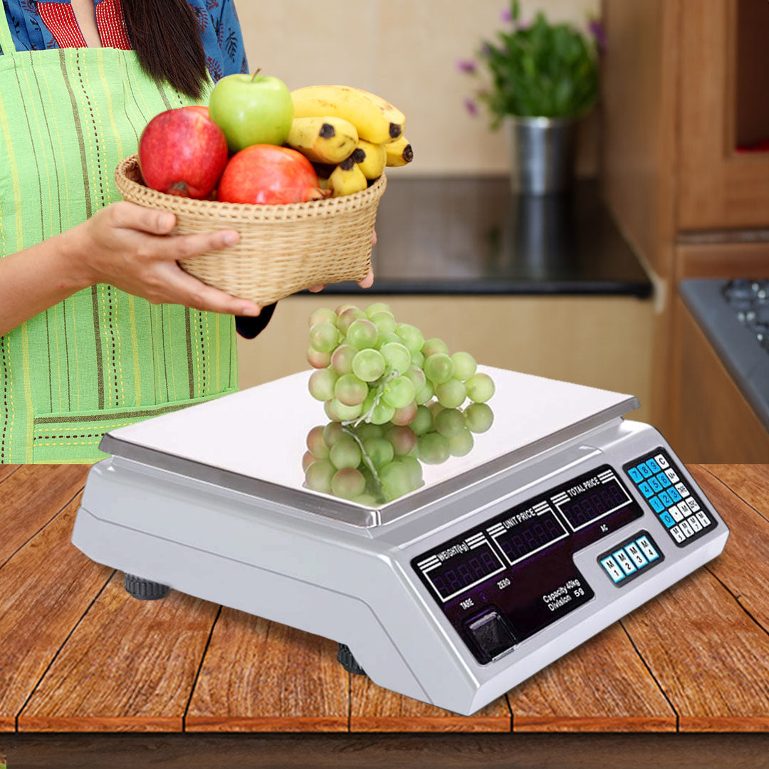 SOGA 40kg Digital Commercial Kitchen Scales Shop Electronic Weight Scale Food White