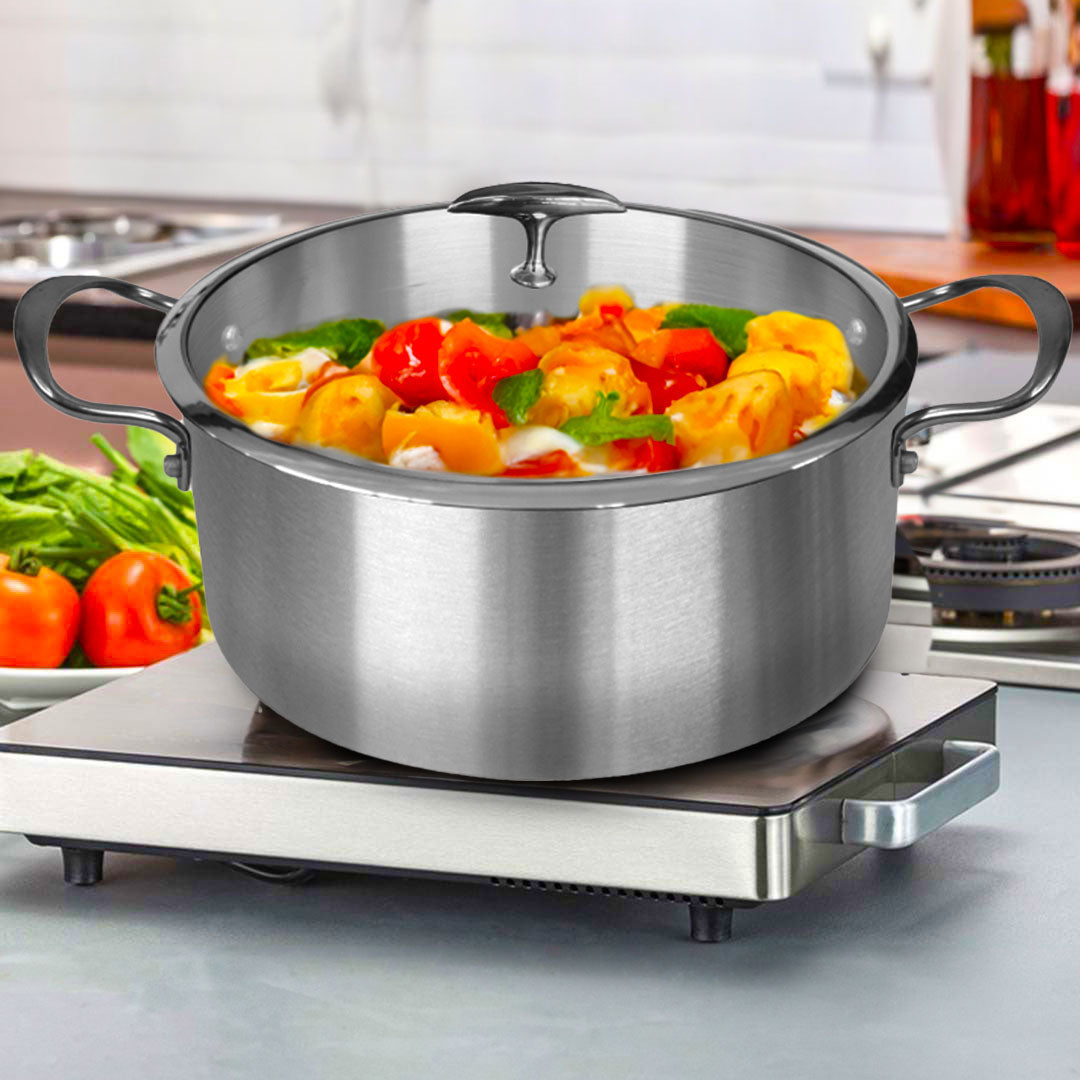 SOGA 2X Stainless Steel  26cm Casserole With Lid Induction Cookware