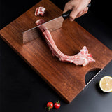 SOGA 48cm Rectangular Wooden Ebony Butcher Block Non-slip Chopping Food Serving Tray Charcuterie Board