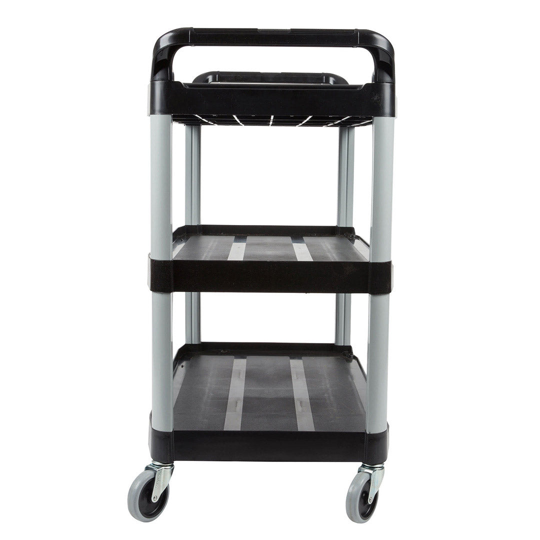 SOGA 3 Tier Food Trolley Food Waste Cart Storage Mechanic Kitchen Black Large