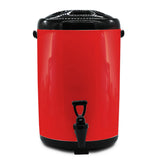 SOGA 2X 8L Stainless Steel Insulated Milk Tea Barrel Hot and Cold Beverage Dispenser Container with Faucet Red