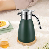 SOGA 2X 1.2L Stainless Steel Kettle Insulated Vacuum Flask Water Coffee Jug Thermal Green