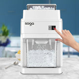 SOGA 2X 300 Watts Electric Ice Shaver Crusher Slicer Snow Cone Maker Commercial Tabletop Machine 120kgs/h White