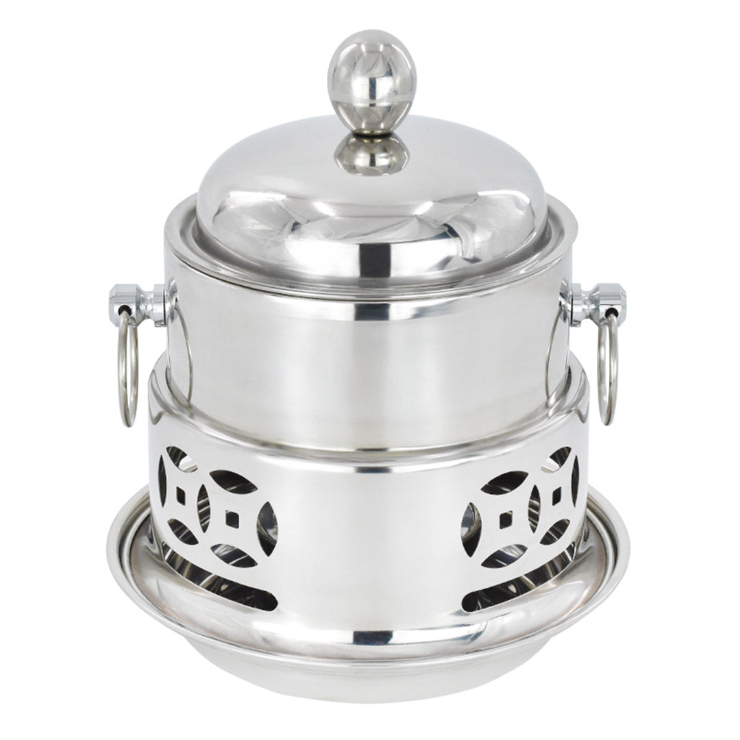 SOGA 4X Stainless Steel Mini Asian Buffet Hot Pot Single Person Shabu Alcohol Stove Burner with Lid