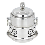 SOGA 4X Stainless Steel Mini Asian Buffet Hot Pot Single Person Shabu Alcohol Stove Burner with Lid