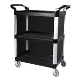 SOGA 2X 3 Tier Covered Food Trolley Food Waste Cart Storage Mechanic Kitchen with Bins