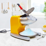 SOGA Ice Shaver Electric Stainless Steel Ice Crusher Slicer Machine Commercial Yellow