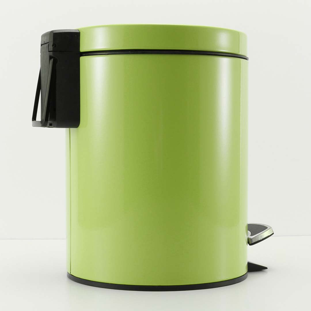 SOGA Foot Pedal Stainless Steel Rubbish Recycling Garbage Waste Trash Bin Round 12L Green