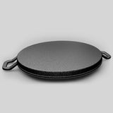 SOGA 2X 30cm Ribbed Cast Iron Frying Pan Skillet Coating Steak Sizzle Platter