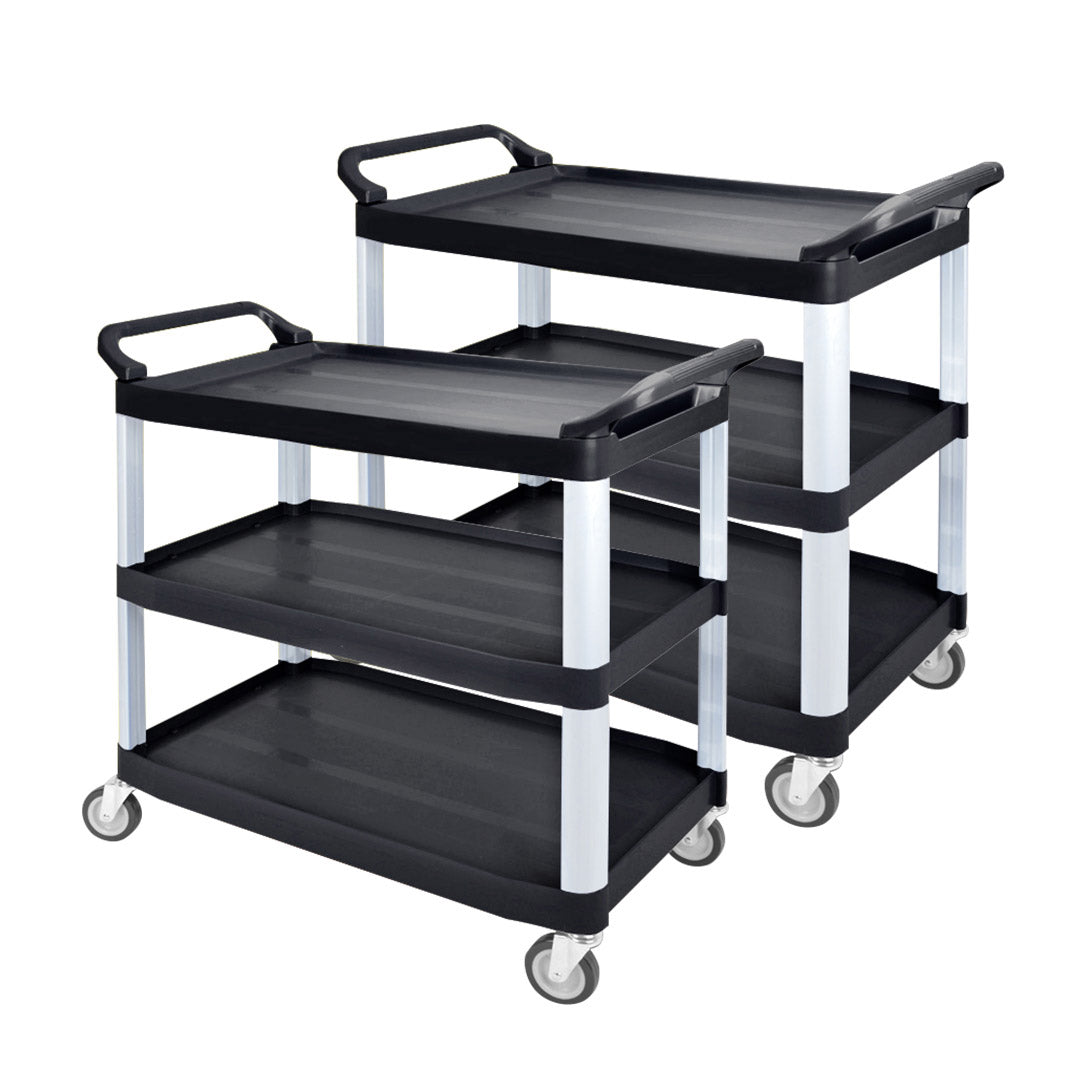 SOGA 2X 3 Tier 83.5x43x95cm Food Trolley Food Waste Cart Food Utility Mechanic Kitchen Small