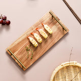 SOGA 2X 36cm Brown Rectangle Wooden Acacia Food Serving Tray Charcuterie Board Centerpiece  Home Decor