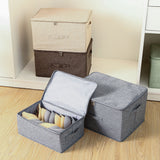 SOGA 2X Grey Small Portable Double Zipper Storage Box Moisture Proof Clothes Basket Foldable Home Organiser