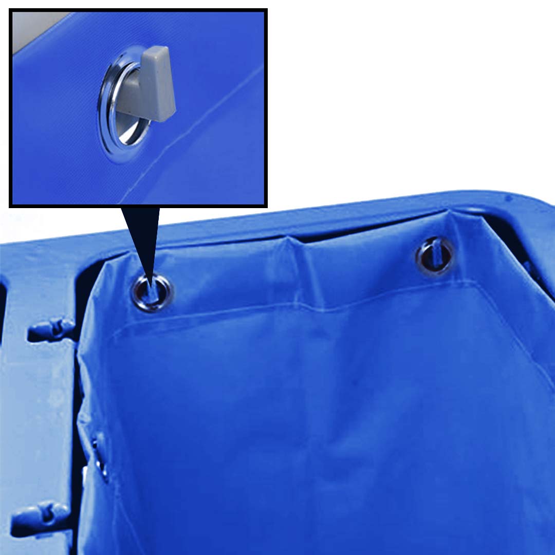 SOGA 2X 3 Tier Multifunction Janitor Cleaning Waste Cart Trolley and Waterproof Bag Blue