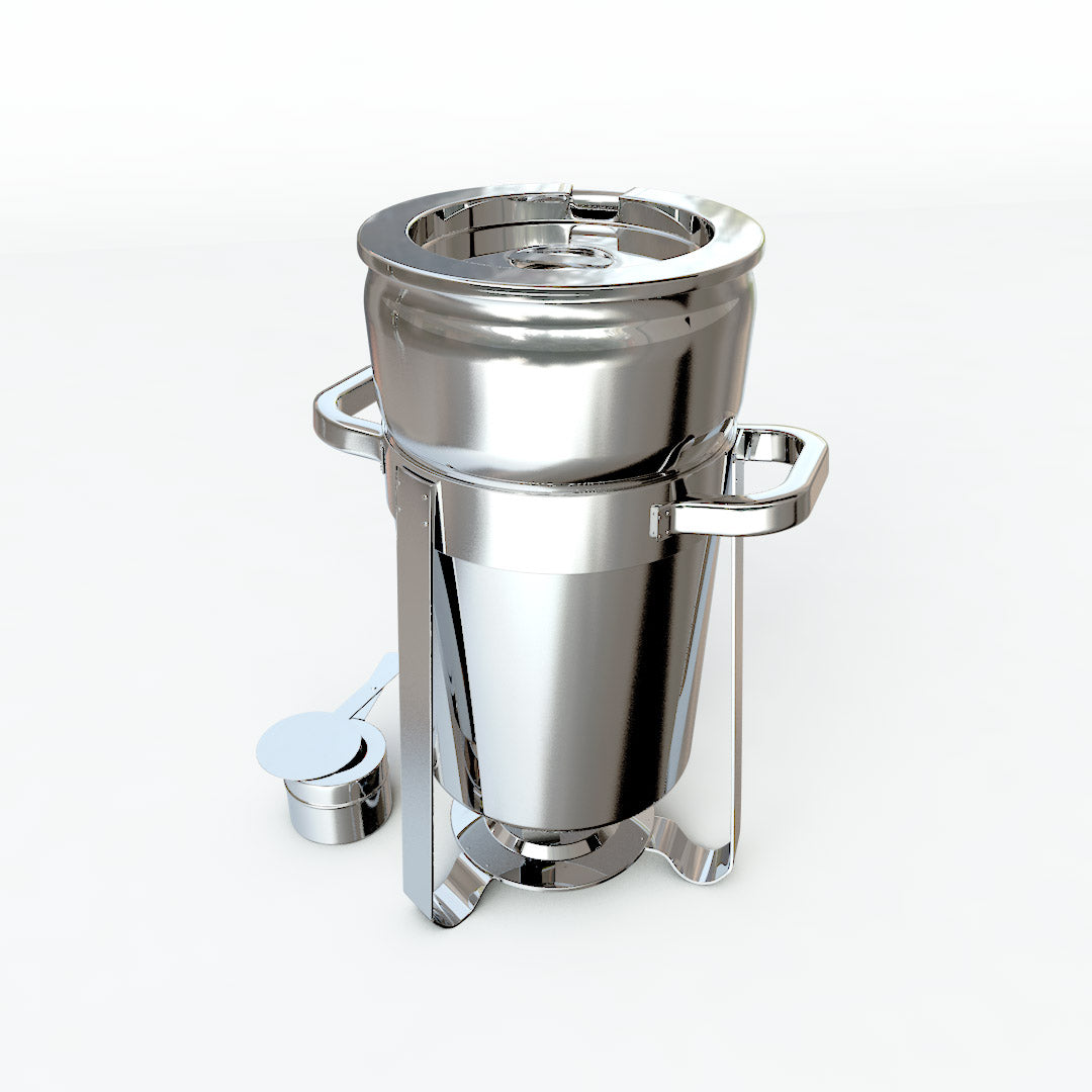 SOGA 4X 7L Round Stainless Steel Soup Warmer Marmite Chafer Full Size Catering Chafing Dish