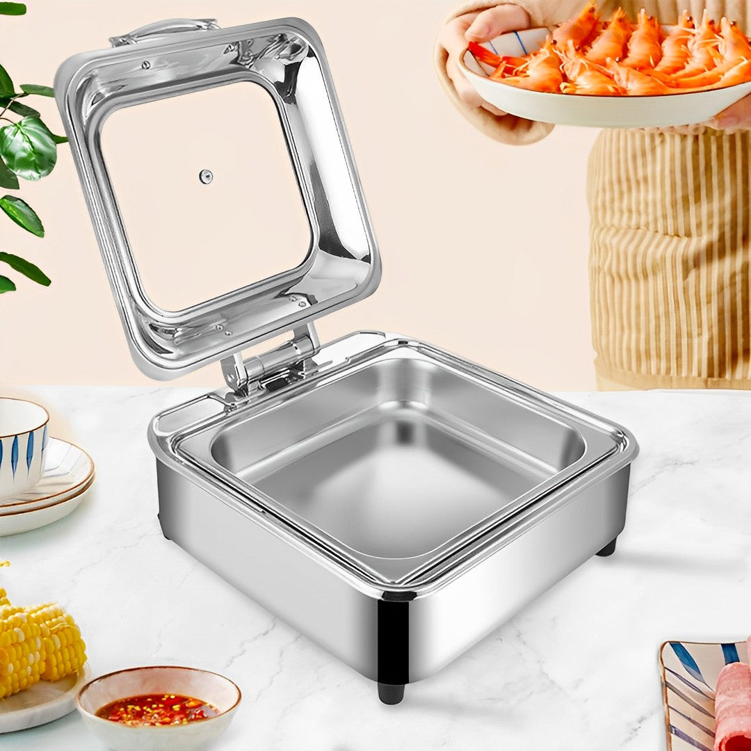 SOGA Stainless Steel Square Chafing Dish Tray Buffet Cater Food Warmer Chafer with Top Lid