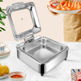 SOGA Stainless Steel Square Chafing Dish Tray Buffet Cater Food Warmer Chafer with Top Lid