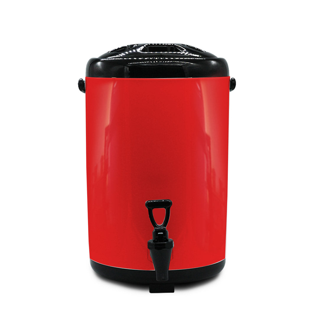 SOGA 2X 16L Stainless Steel Insulated Milk Tea Barrel Hot and Cold Beverage Dispenser Container with Faucet Red