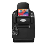 SOGA 2X  PVC Leather Car Back Seat Storage Bag Multi-Pocket Organizer Backseat and iPad Mini Holder Black