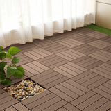 SOGA 11 pcs Light Chocolate DIY Wooden Composite Decking Tiles Garden Outdoor Backyard Flooring Home Decor