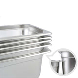 SOGA 2X Gastronorm GN Pan Full Size 1/1 GN Pan 4cm Deep Stainless Steel Tray With Lid