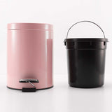 SOGA 2X 12L Foot Pedal Stainless Steel Rubbish Recycling Garbage Waste Trash Bin Round Pink