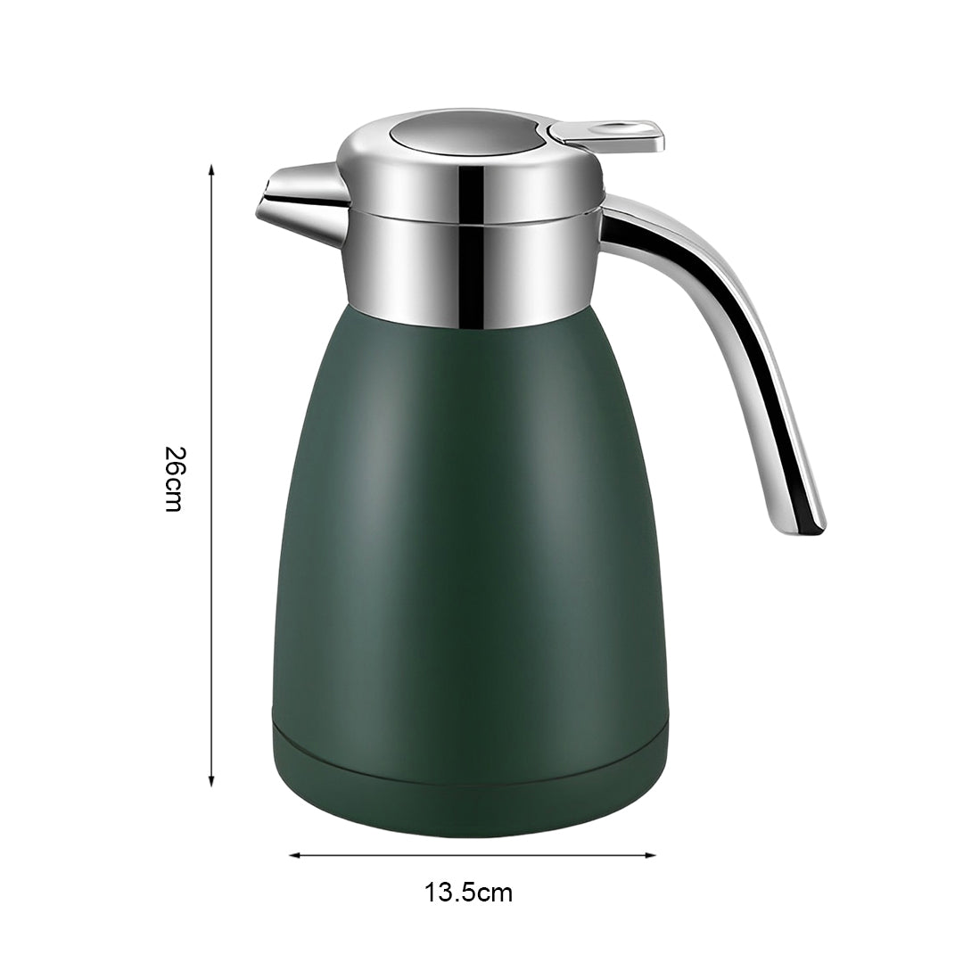 SOGA 1.8L Stainless Steel Kettle Insulated Vacuum Flask Water Coffee Jug Thermal Green