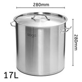 SOGA Dual Burners Cooktop Stove, 30cm Cast Iron Skillet and 17L Stainless Steel Stockpot 28cm