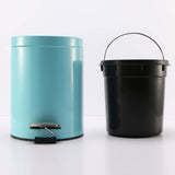 SOGA 4X 7L Foot Pedal Stainless Steel Rubbish Recycling Garbage Waste Trash Bin Round Blue