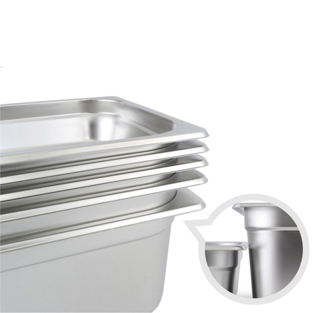 SOGA 12X Gastronorm GN Pan Full Size 1/3 GN Pan 20cm Deep Stainless Steel Tray With Lid