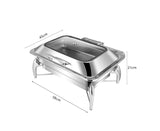 SOGA Stainless Steel Rectangular Chafing Dish Tray Buffet Cater Food Warmer Chafer with Top Lid