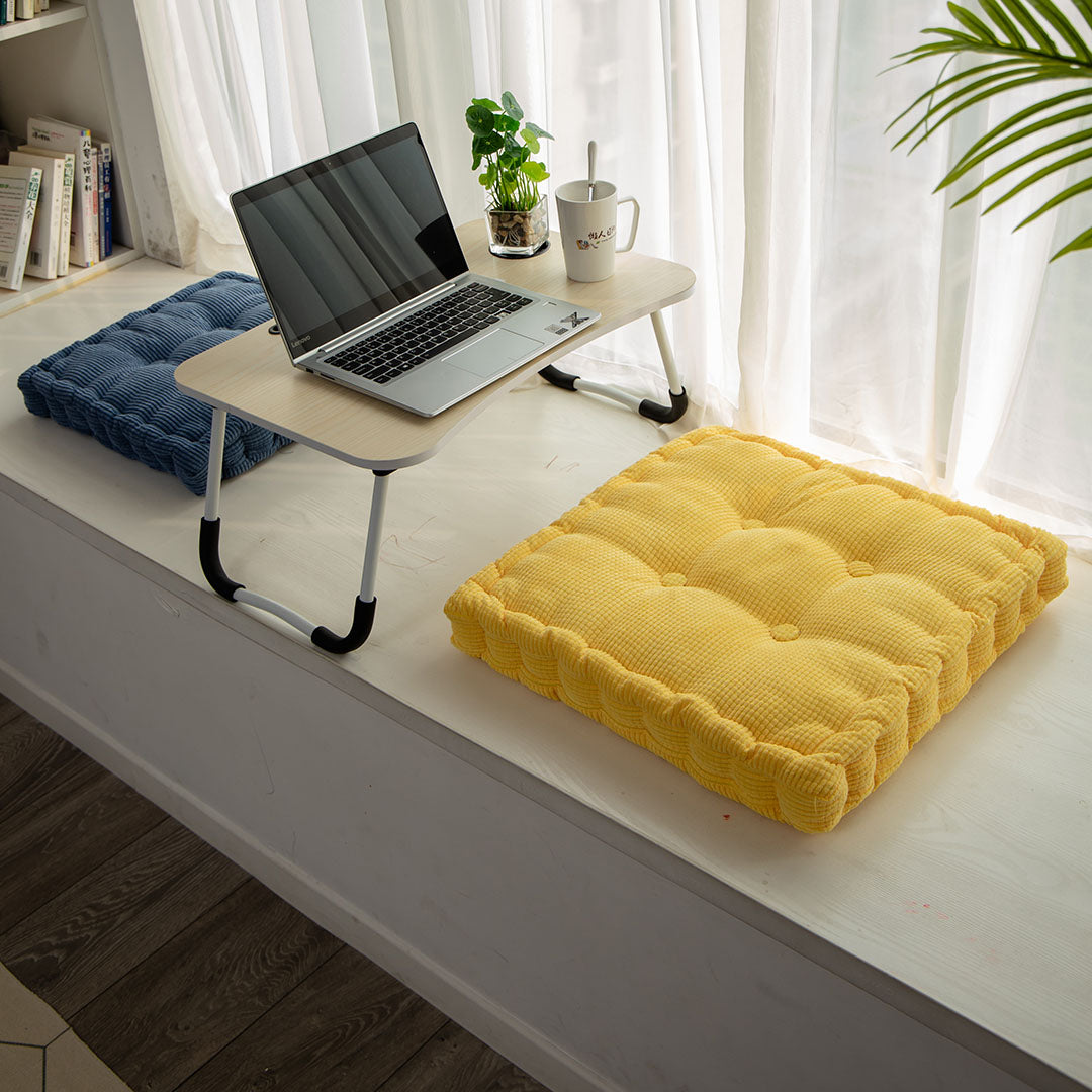 SOGA 4X Yellow Square Cushion Soft Leaning Plush Backrest Throw Seat Pillow Home Office Decor